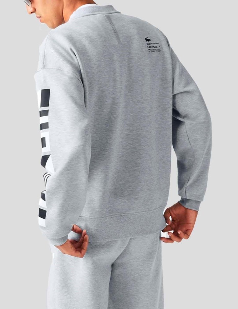 Sudadeira LACOSTE sudadeira loose fit com estampagem reflectora argent chine